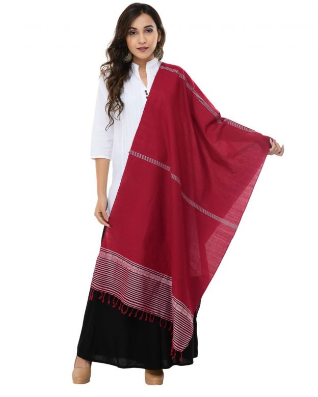 ERI Maroon & Pink Cotton Stole