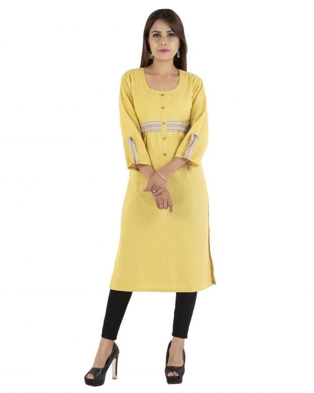 Yellow Traditional Silk Kurta