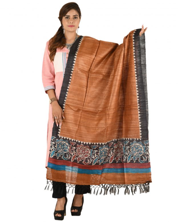 Yellow Dupian Ghicha Silk Dupatta