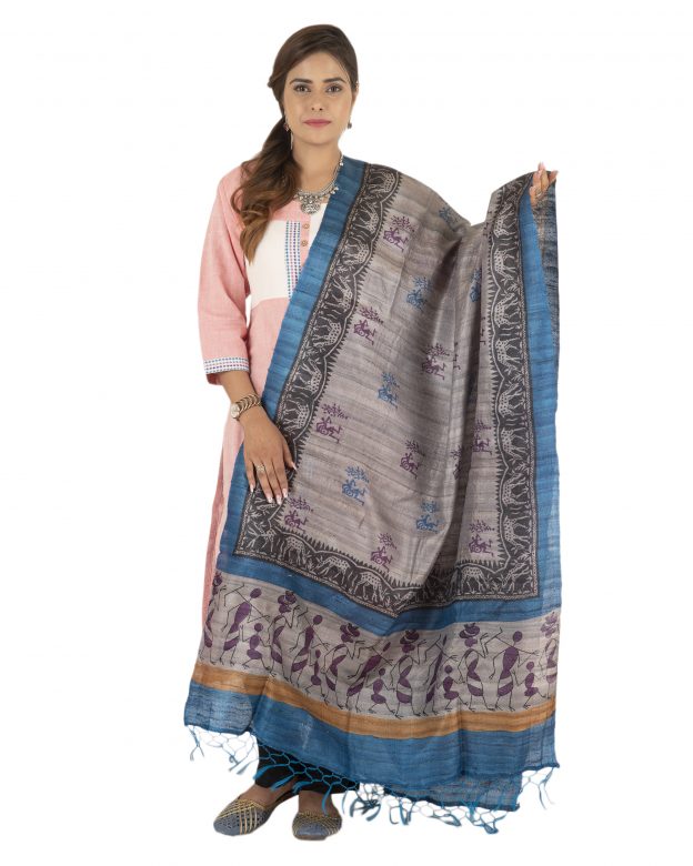 Brown Dupian Ghicha Silk Dupatta
