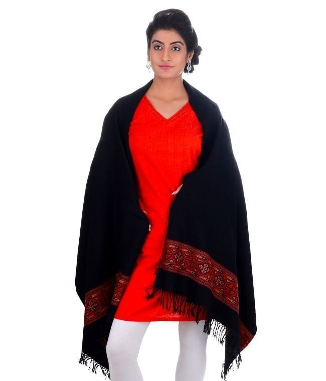 Handwoven Black Stole Chasm Ganesh  : Hp
