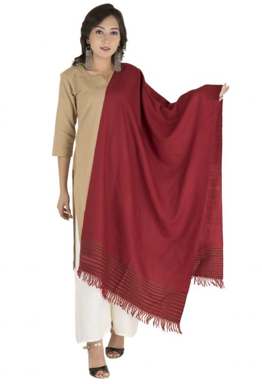 Red Spacye Dye Woolen Stole