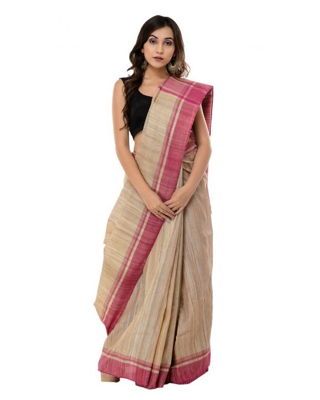 Bhandara Coffee & Maroon Silk Saree