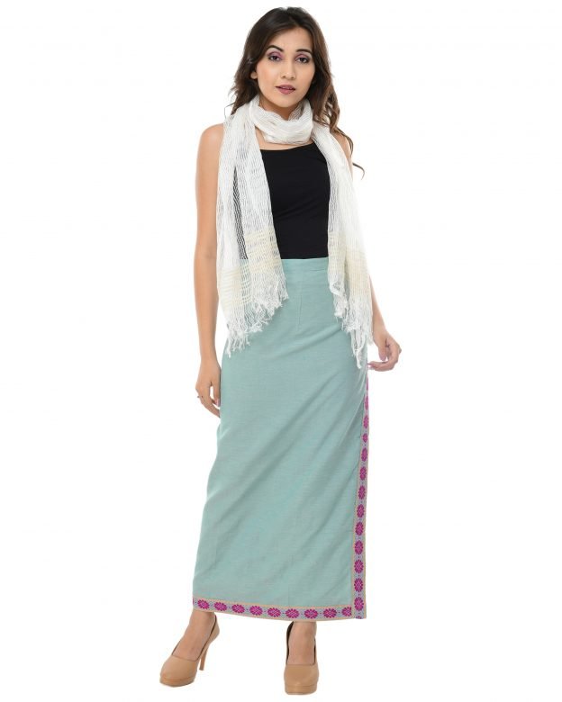 White Tassar Natural Stole