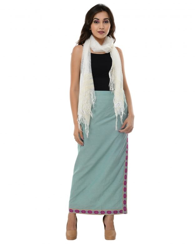 White Tassar Natural Stole