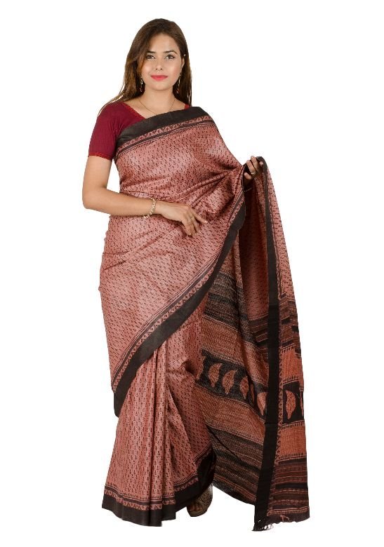 Tassar Plain Saree-Maharashtra