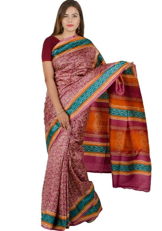 Tassar Plain Saree-Maharashtra
