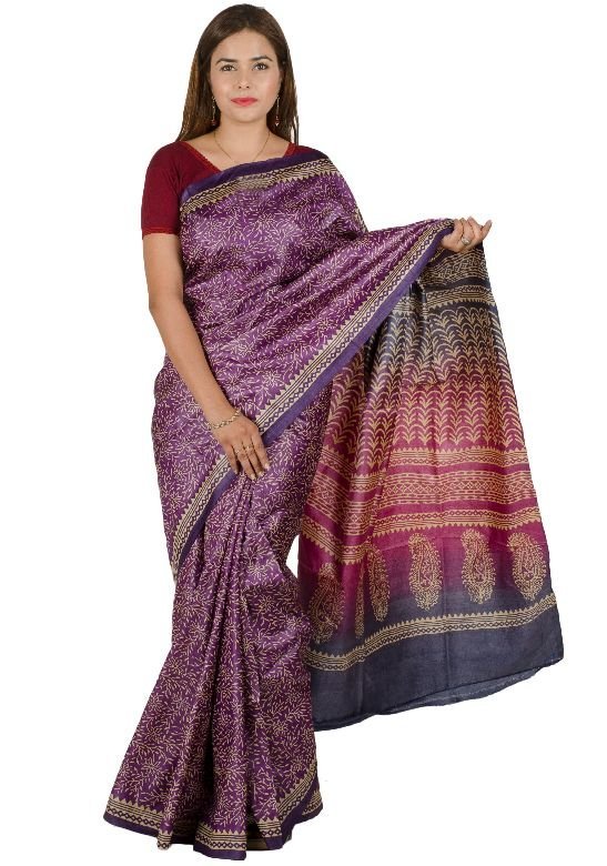 Tassar Plain Saree-Maharashtra