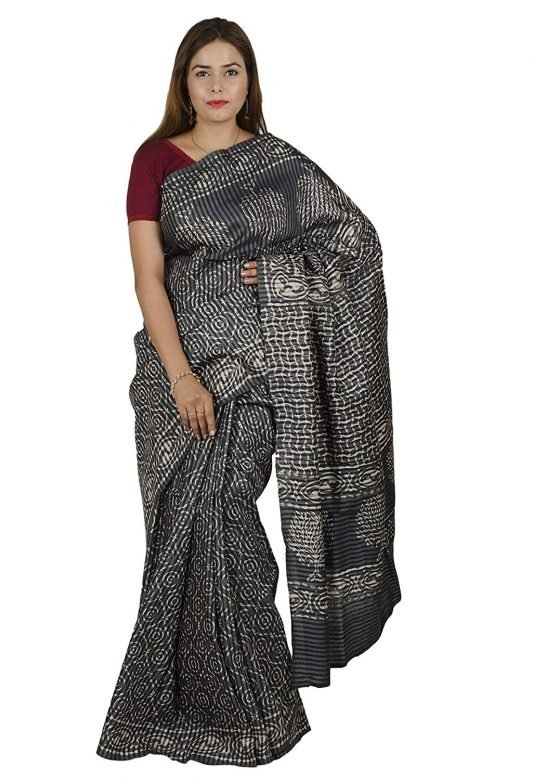 Women's Tassar Plain Saree