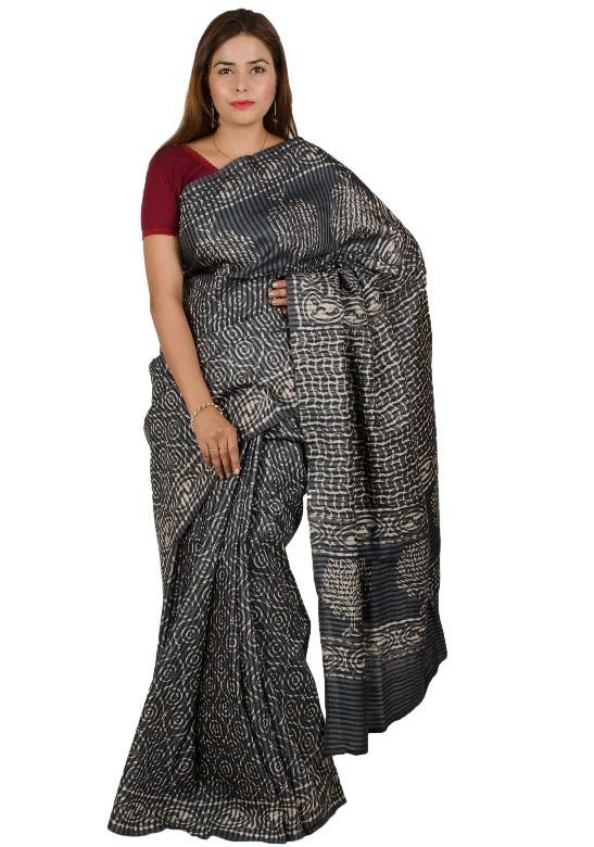 Tassar Plain Saree-Maharashtra
