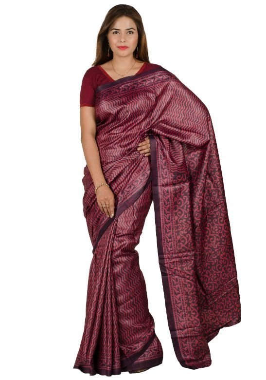 Tassar Plain Saree-Maharashtra