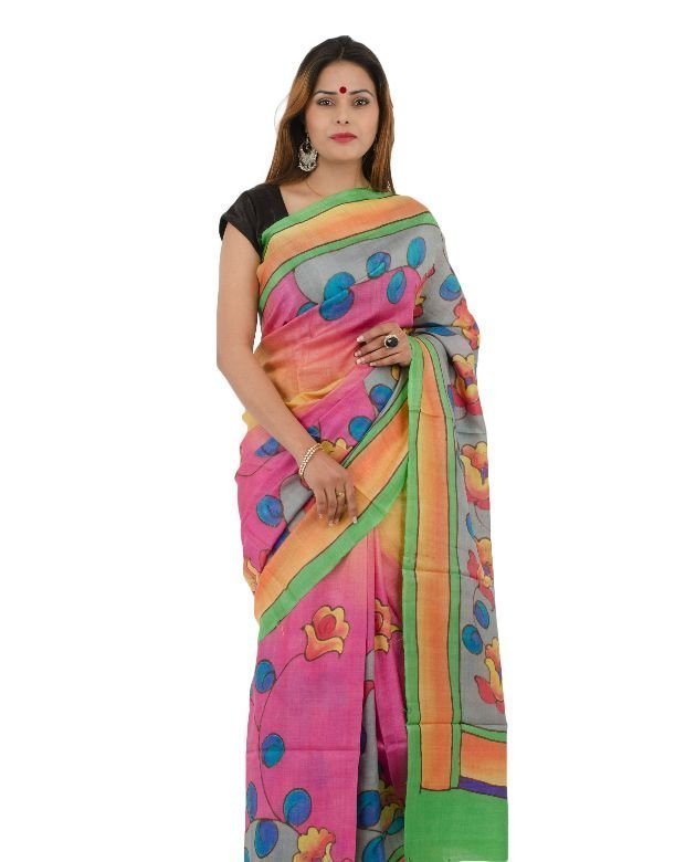 Saree Silk Hand Printed-MH