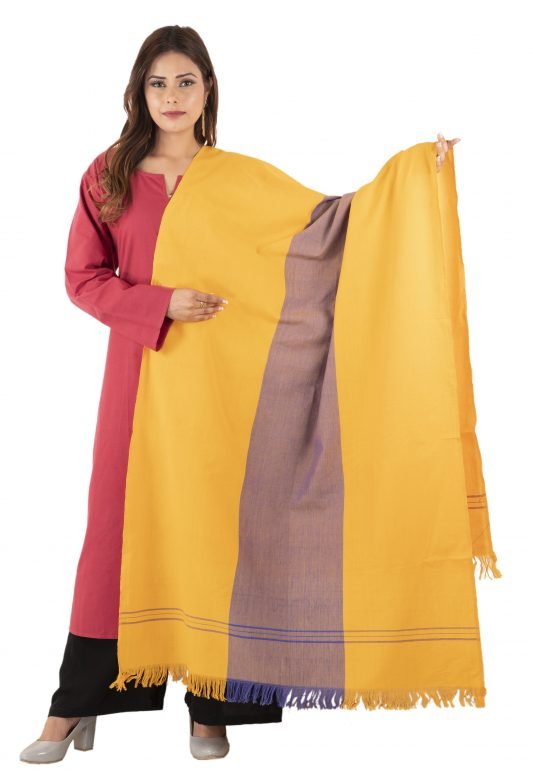 Brown and Orange Cotton Dupatta