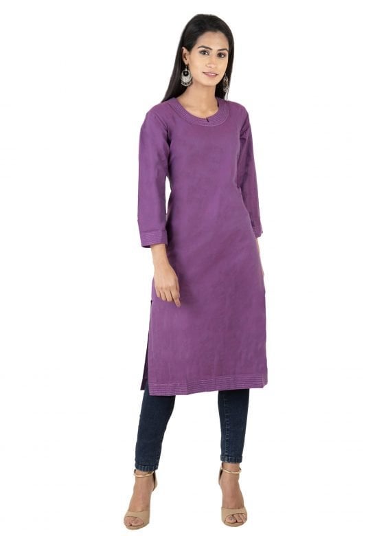 Women's Plain Cotton Kurta
