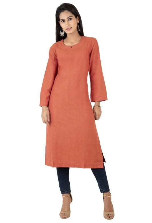 Women's Plain Cotton Kurta - 42