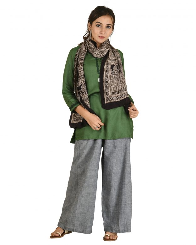 Crape Silk Multicolor Stole