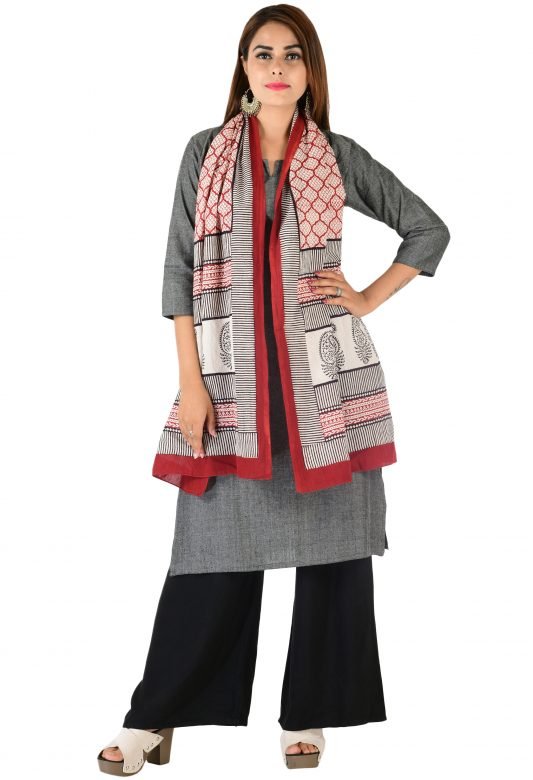 Bagh Print Cotton Stole For Women