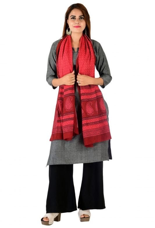 Bagh Print Cotton Stole For Women