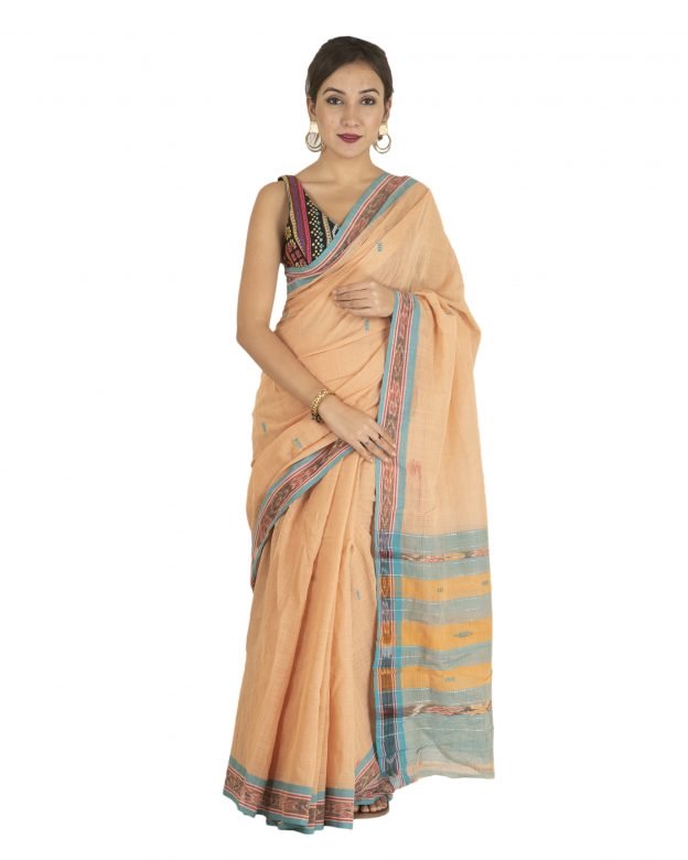 Tribes India Handmade Cotton Multicolor Saree