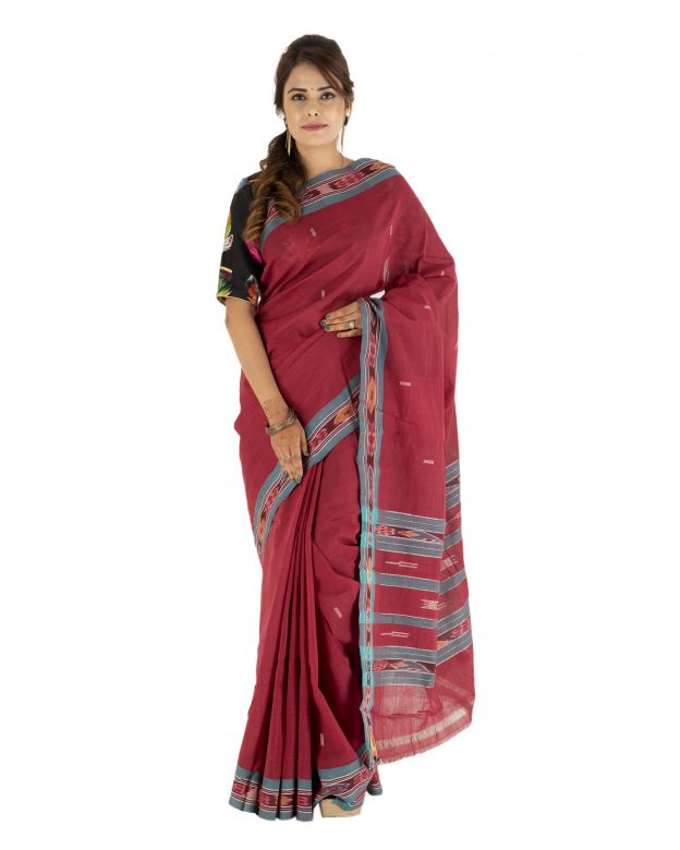 Handmade Traditional Cotton M Bandha Multicolor Saree
