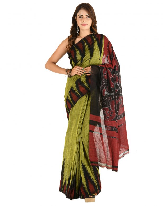 Handmade Traditional Multicolor Cotton Saree