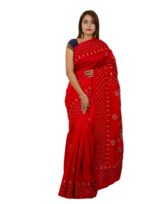 Art Silk Zari Multicolor Tribal Traditional Party Wear Saree