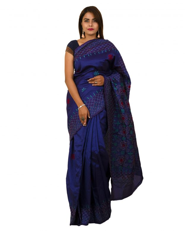 Art Silk Zari Multicolor Tribal Traditional Party Wear Saree