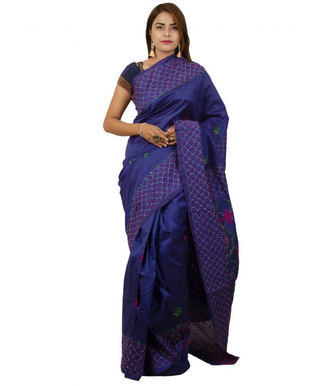Tribes India Art Silk Zari Multicolor Tribal Traditional Party Wear Saree