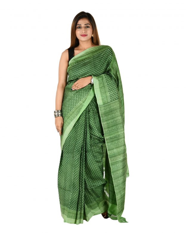 Tussar Silk Zari Multicolor Tribal Traditional Party Wear Saree