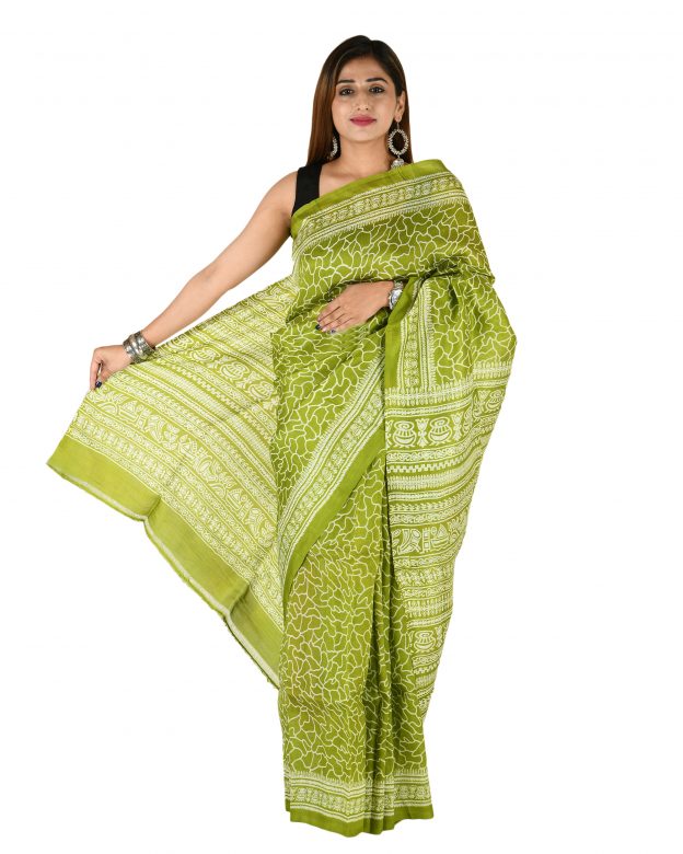 Tussar Silk Zari Multicolor Tribal Traditional Party Wear Saree