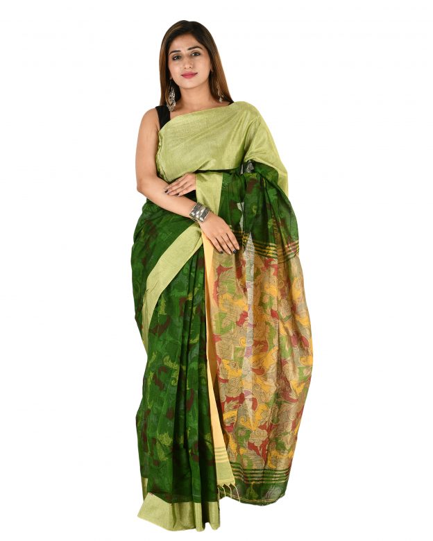 Pure Cotton Zari Multicolor Tribal Traditional Party Wear Saree