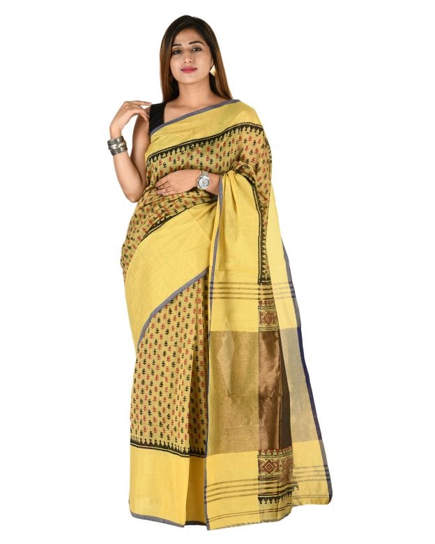 Tribes India Pure Cotton Zari Multicolor Tribal Traditional Party Wear Saree