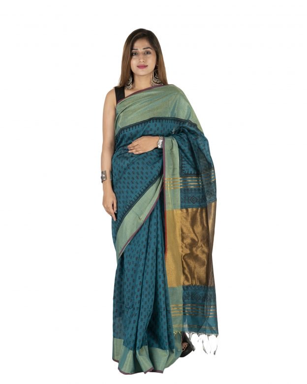 Pure Cotton Zari Multicolor Tribal Traditional Party Wear Saree