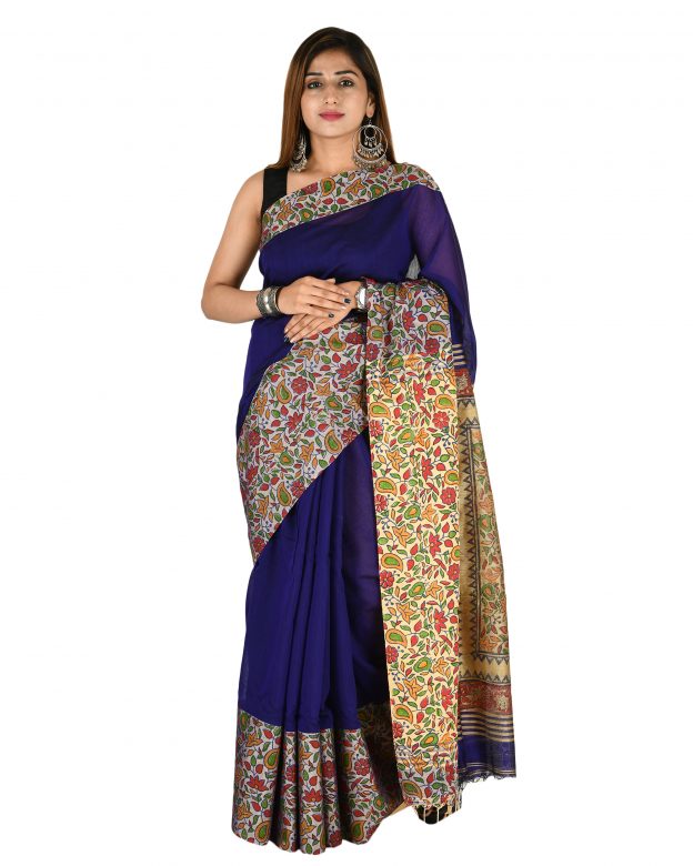 Tribes India Pure Cotton Zari Multicolor Tribal Traditional Party Wear Saree