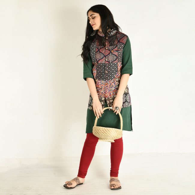 Handmade Cotton Indigo Sleeveless Jacket (XL)