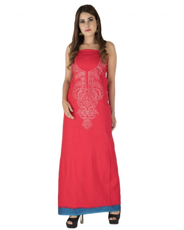 Casual Multicolor Cotton Hand Embroidery Suit Dress Material