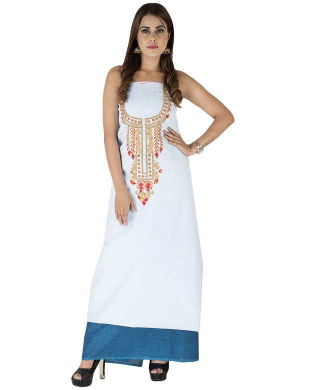 Casual Multicolor Cotton Hand Embroidery Suit Dress Material