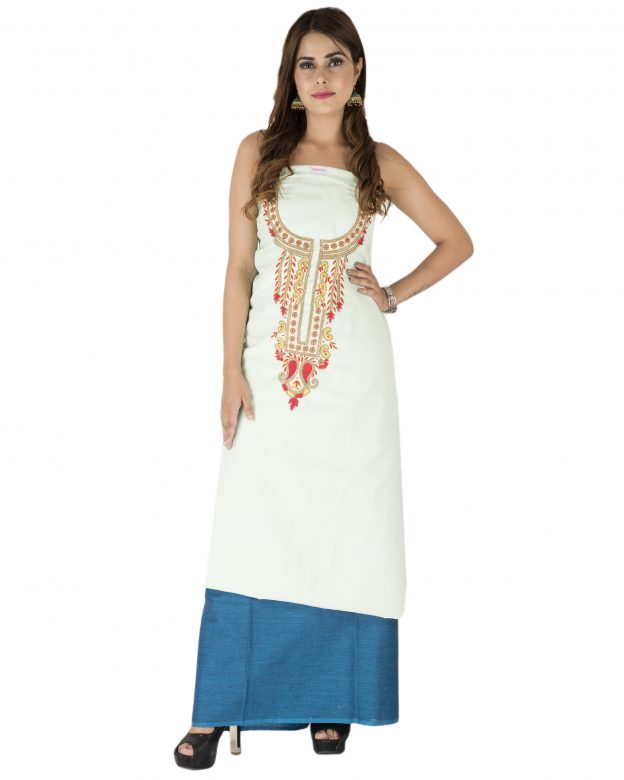 Casual Multicolor Cotton Hand Embroidery Suit Dress Material