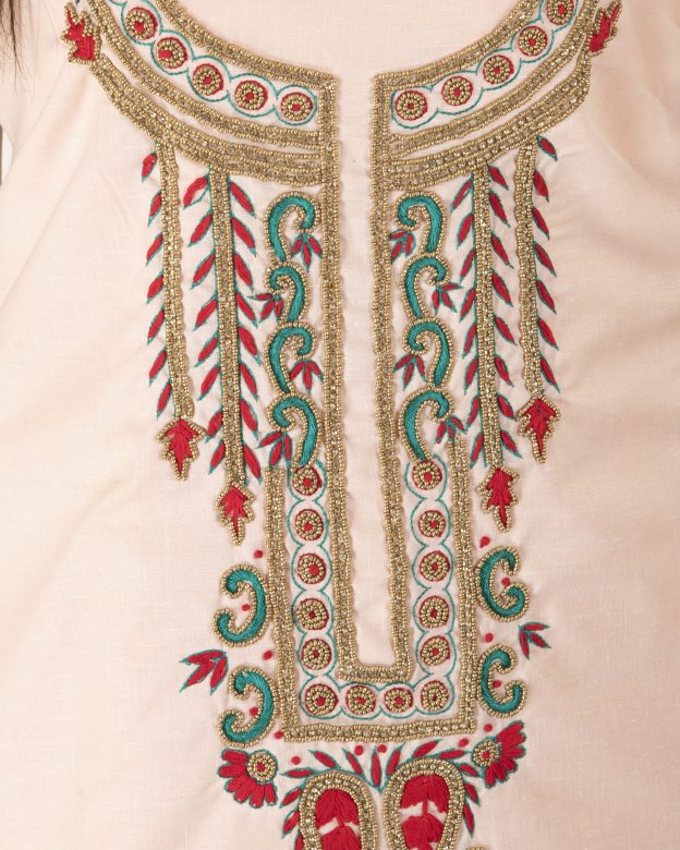 Cotton Knee Long Designer Pink Free Size Suit Piece