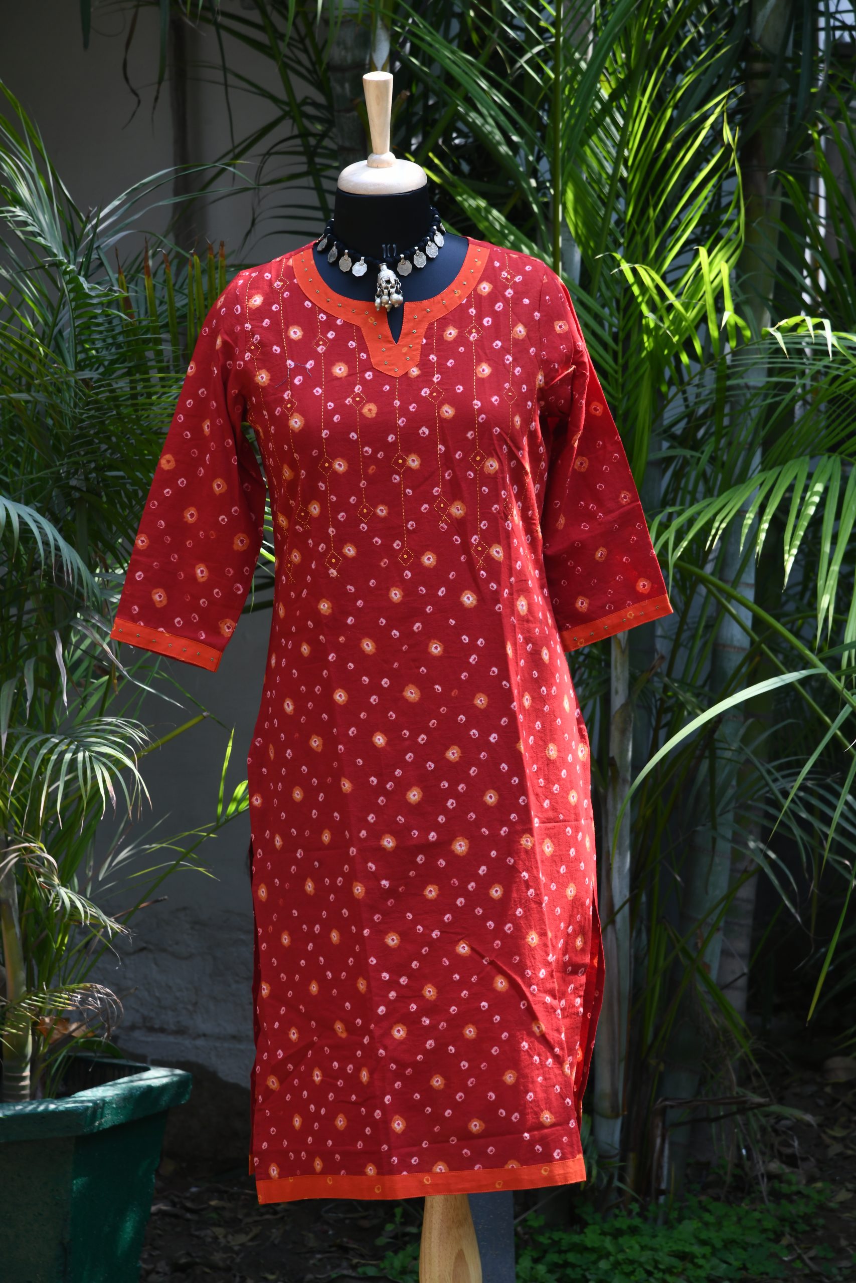 Kurta Cotton Long Bandhani For Women