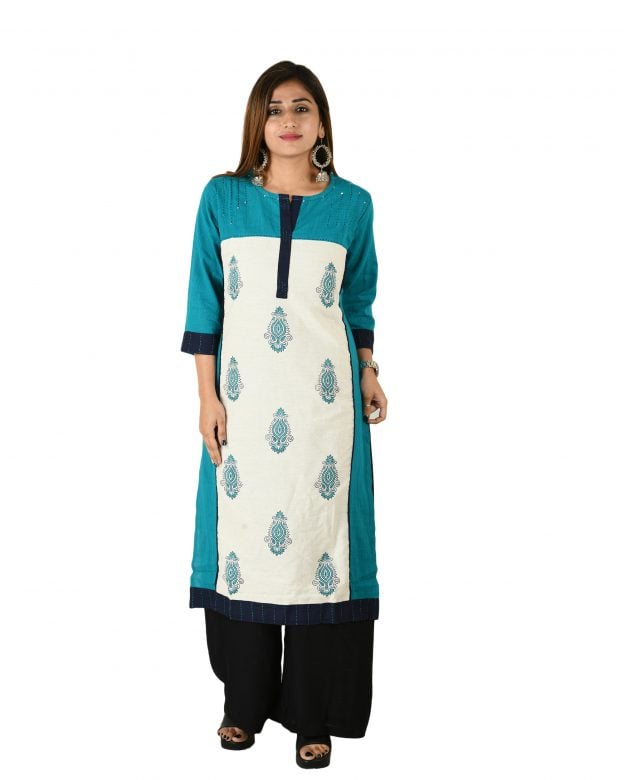 Cotton Solid Multicolor Knee Long Regular Fit Casual Kurta