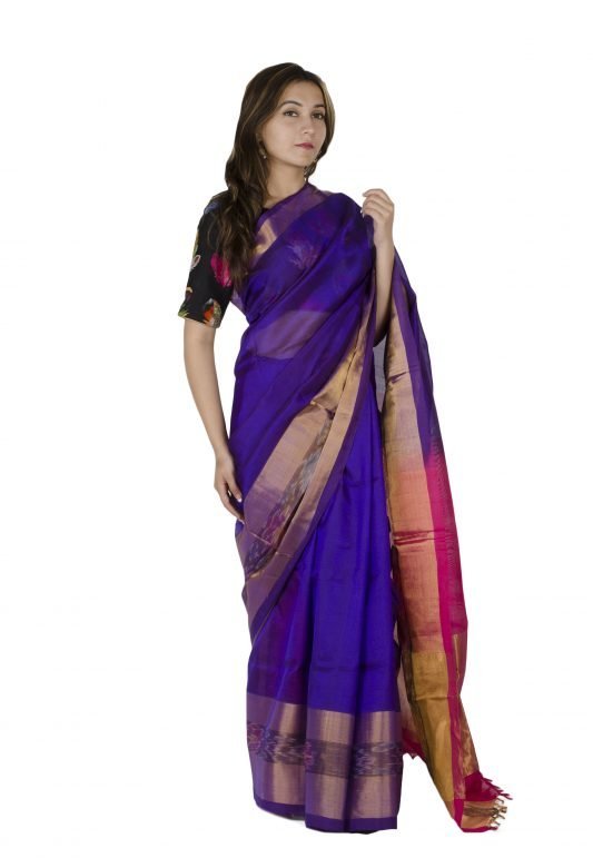Multi-Coloured,Women's Silk Venkatagiri Ikkat Border Big Saree