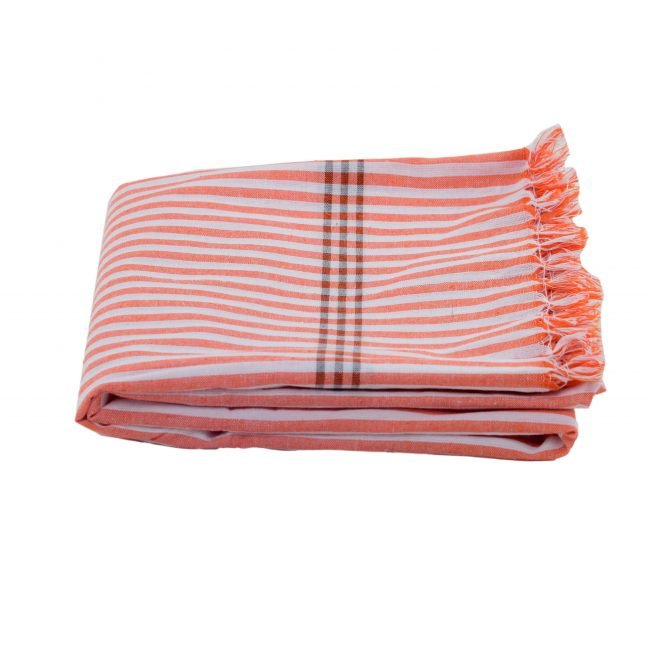 Pochampally White & Red Cotton Ikkt Towel