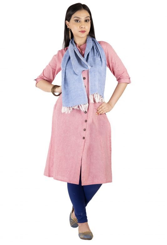Womens Blue Woolen Scarf