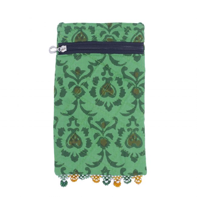 Handcrafted Cotton Green Mobile Cover