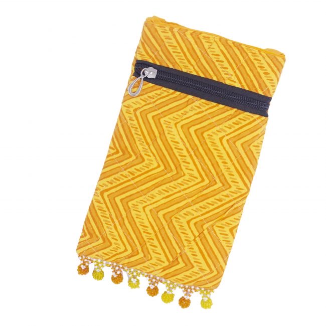 Handcrafted Cotton Yellow Mobile Cover