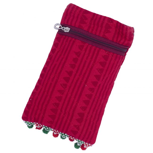 Handcrafted Cotton Red Mobile Cover