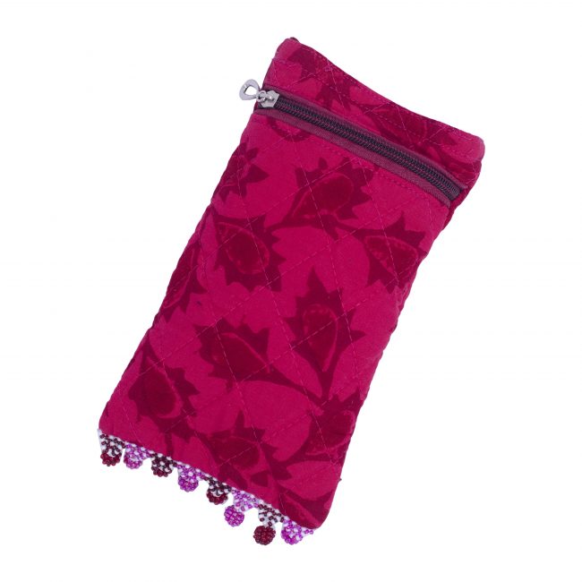 Handcrafted Cotton Red Mobile Cover