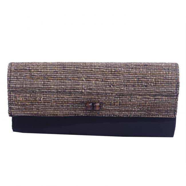 Handcrafted Cotton Black Small Size Purse