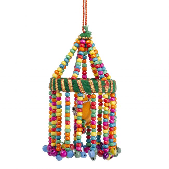 Multicolor Beads, Cotton & Thread Zoomar Moti with Parrot (Yellow)